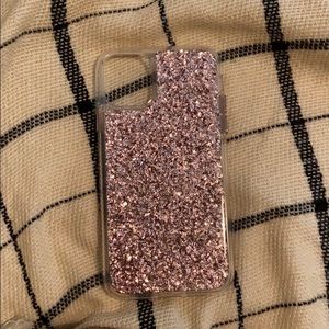 iPhone 11 pink glitter case